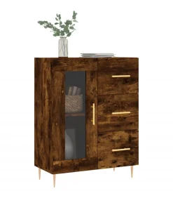 Clearance Dressoir 69,5x34x90 cm bewerkt hout gerookt eikenkleurig Meubels
