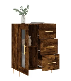 Clearance Dressoir 69,5x34x90 cm bewerkt hout gerookt eikenkleurig Meubels