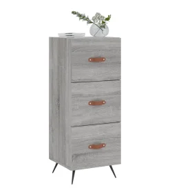 Outlet Dressoir 34,5x34x90 cm bewerkt hout grijs sonoma eikenkleurig Meubels
