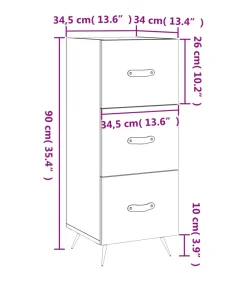 Outlet Dressoir 34,5x34x90 cm bewerkt hout grijs sonoma eikenkleurig Meubels