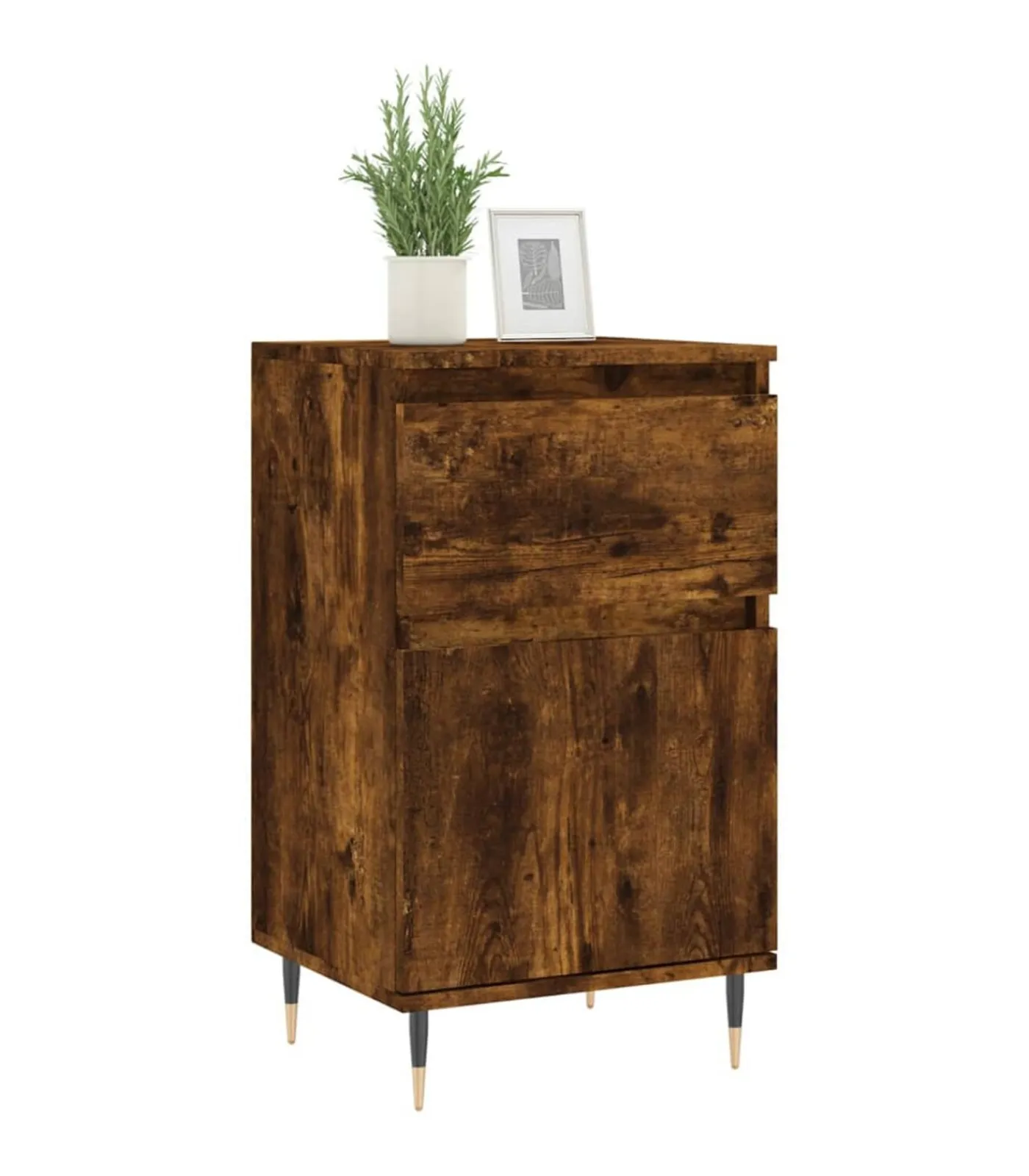 Outlet Dressoir 40x35x70 cm bewerkt hout gerookt eikenkleurig Meubels