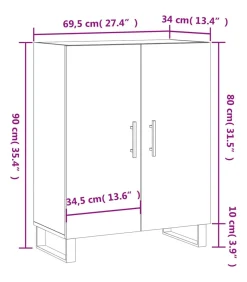 Best Dressoir 69,5x34x90 cm bewerkt hout gerookt eikenkleurig Meubels