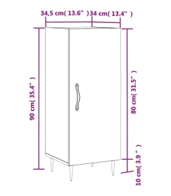 Outlet Dressoir 34,5x34x90 cm bewerkt hout bruin eikenkleur Meubels