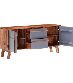 Online Dressoir 120x30x55 cm massief hout grijs Meubels
