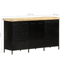 Discount Dressoir 140x38x76 cm ruw mangohout Meubels