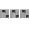 Clearance Dressoirs 3 st bewerkt hout grijs sonoma eikenkleurig Meubels