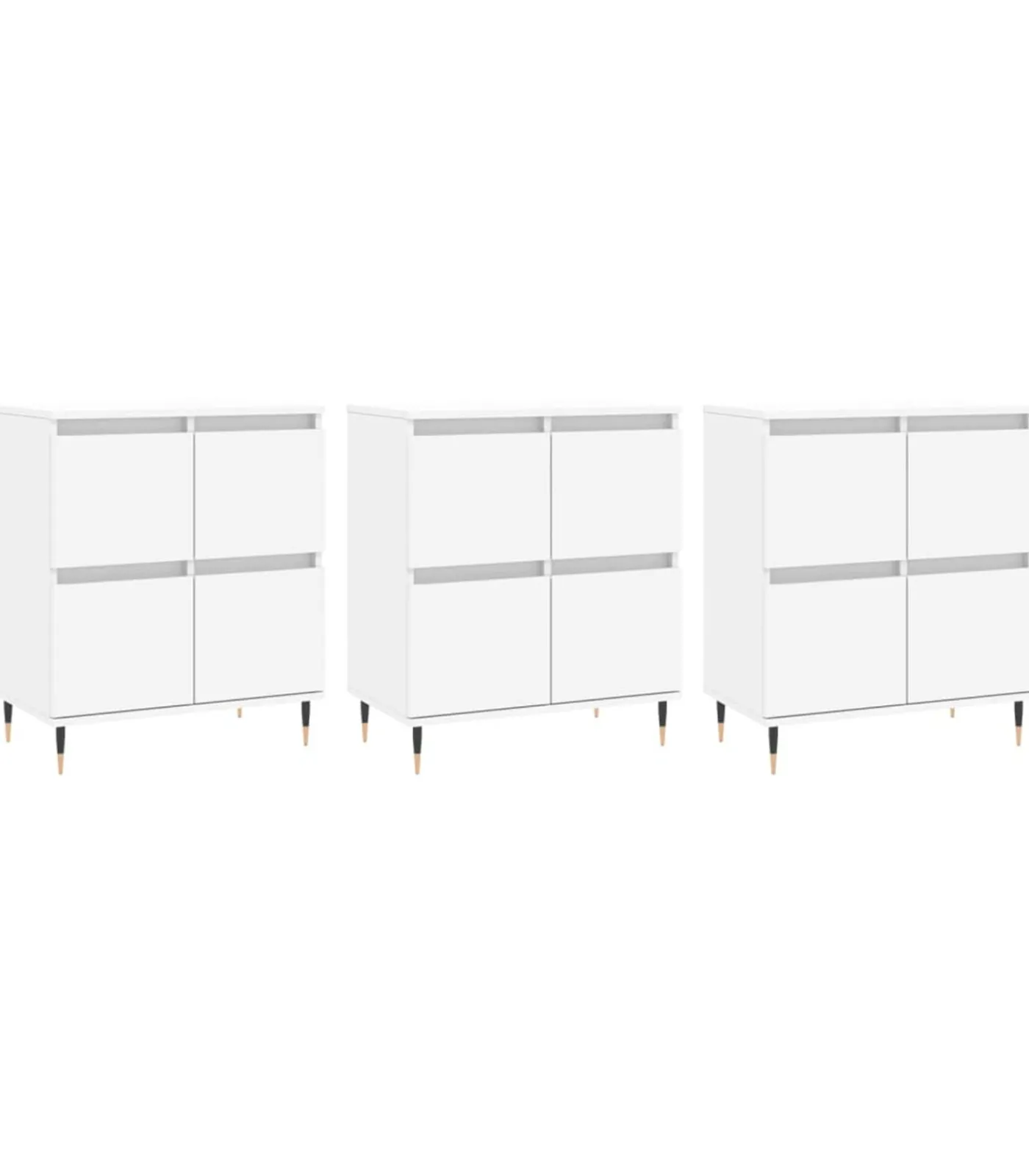 Hot Dressoirs 3 st bewerkt hout wit Meubels