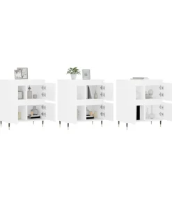 Hot Dressoirs 3 st bewerkt hout wit Meubels