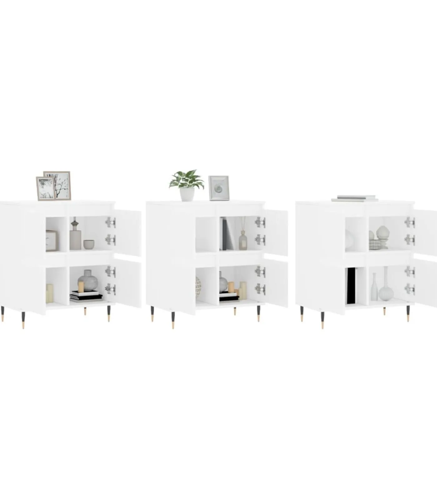 Hot Dressoirs 3 st bewerkt hout wit Meubels