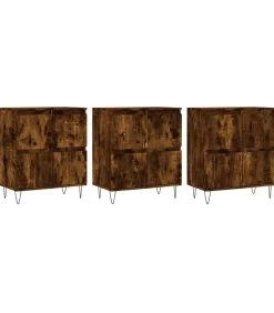 Online Dressoirs 3 st bewerkt hout gerookt eikenkleurig Meubels