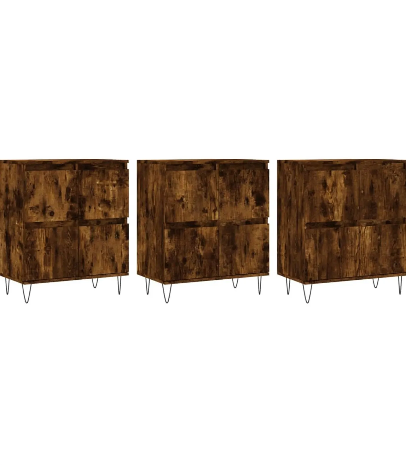 Online Dressoirs 3 st bewerkt hout gerookt eikenkleurig Meubels