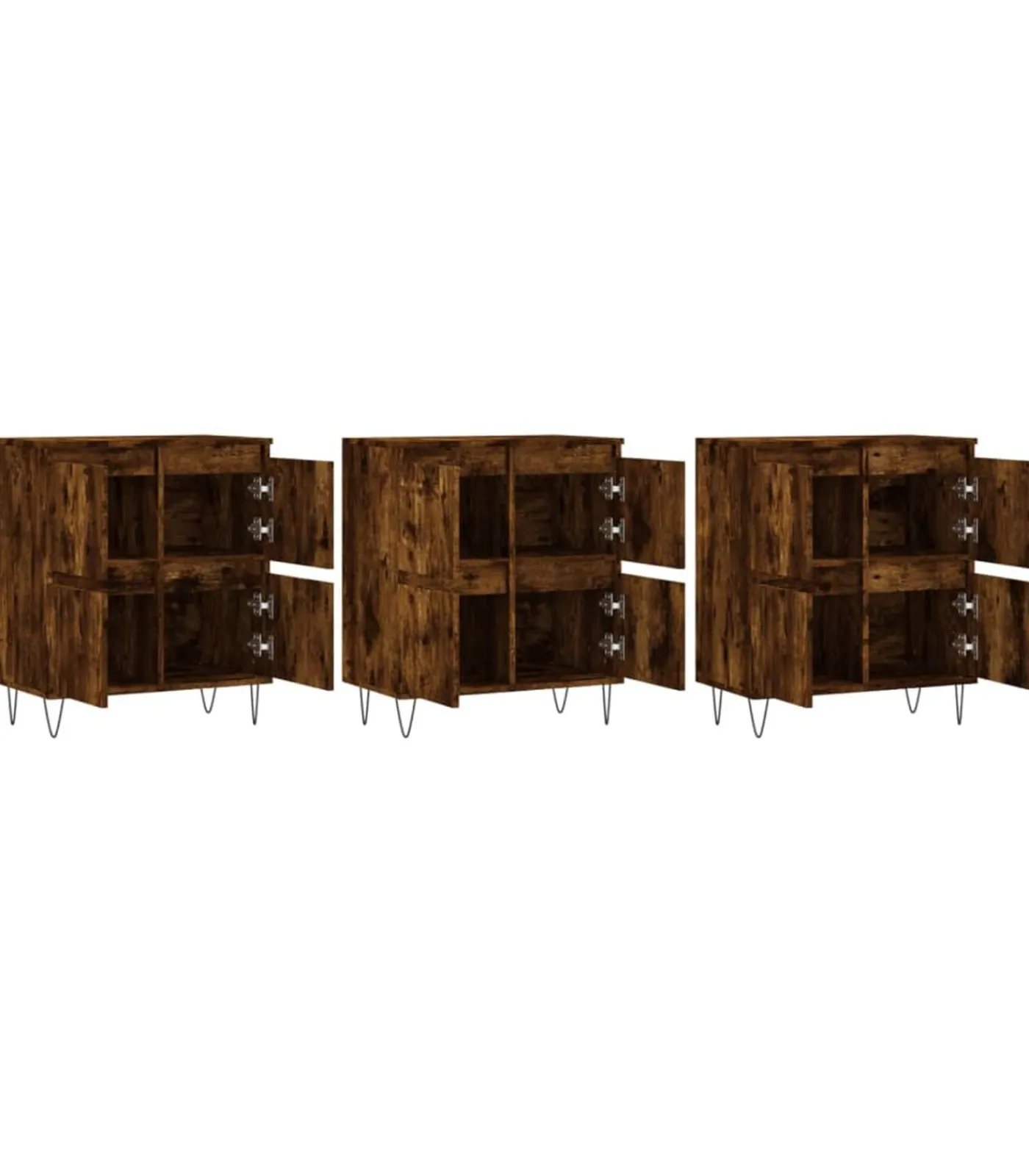 Online Dressoirs 3 st bewerkt hout gerookt eikenkleurig Meubels