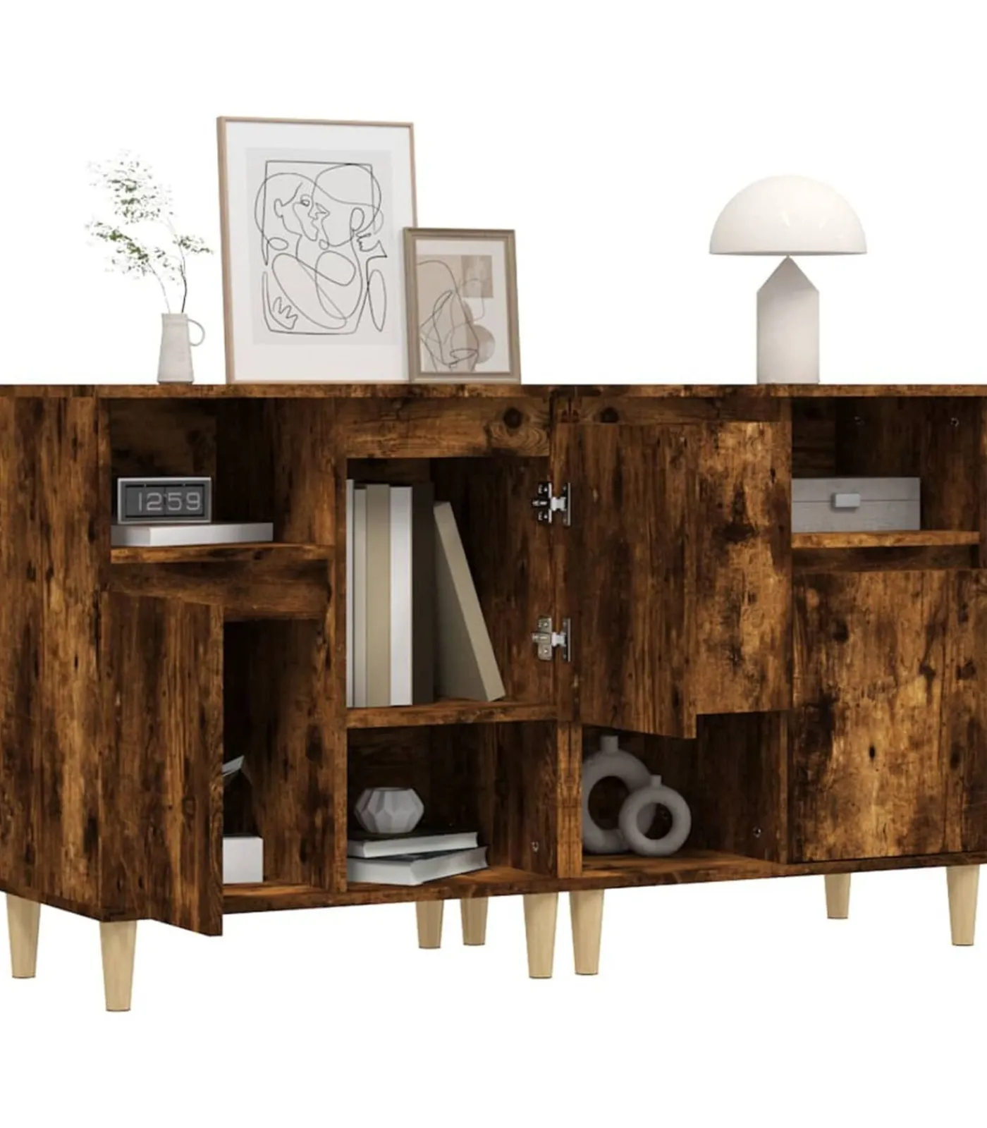 Online Dressoirs 2 st 60x35x70 cm bewerkt hout gerookt eikenkleurig Meubels