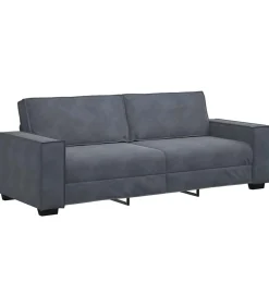 Outlet Driezitsbank 180 cm fluweel donkergrijs Zetels