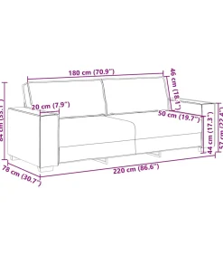 Outlet Driezitsbank 180 cm fluweel donkergrijs Zetels