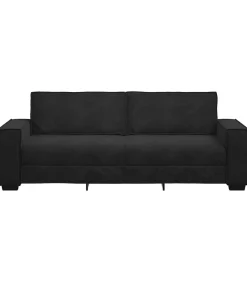 Discount Driezitsbank 180 cm fluweel zwart Zetels