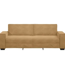 Hot Driezitsbank 180 cm fluweel bruin Zetels