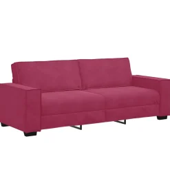 Online Driezitsbank 180 cm fluweel wijnrood Zetels