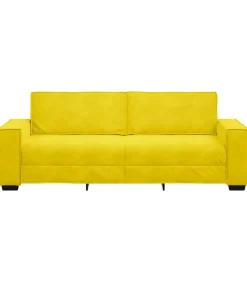 Outlet Driezitsbank 180 cm fluweel geel Zetels