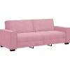 Online Driezitsbank 180 cm fluweel roze Zetels