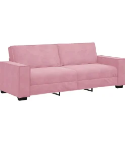 Online Driezitsbank 180 cm fluweel roze Zetels