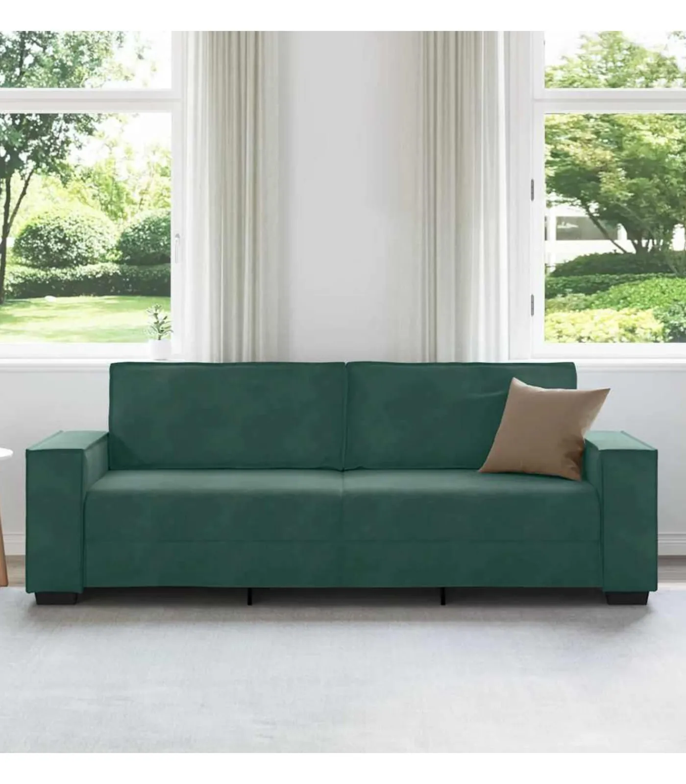 Online Driezitsbank 180 cm fluweel donkergroen Zetels