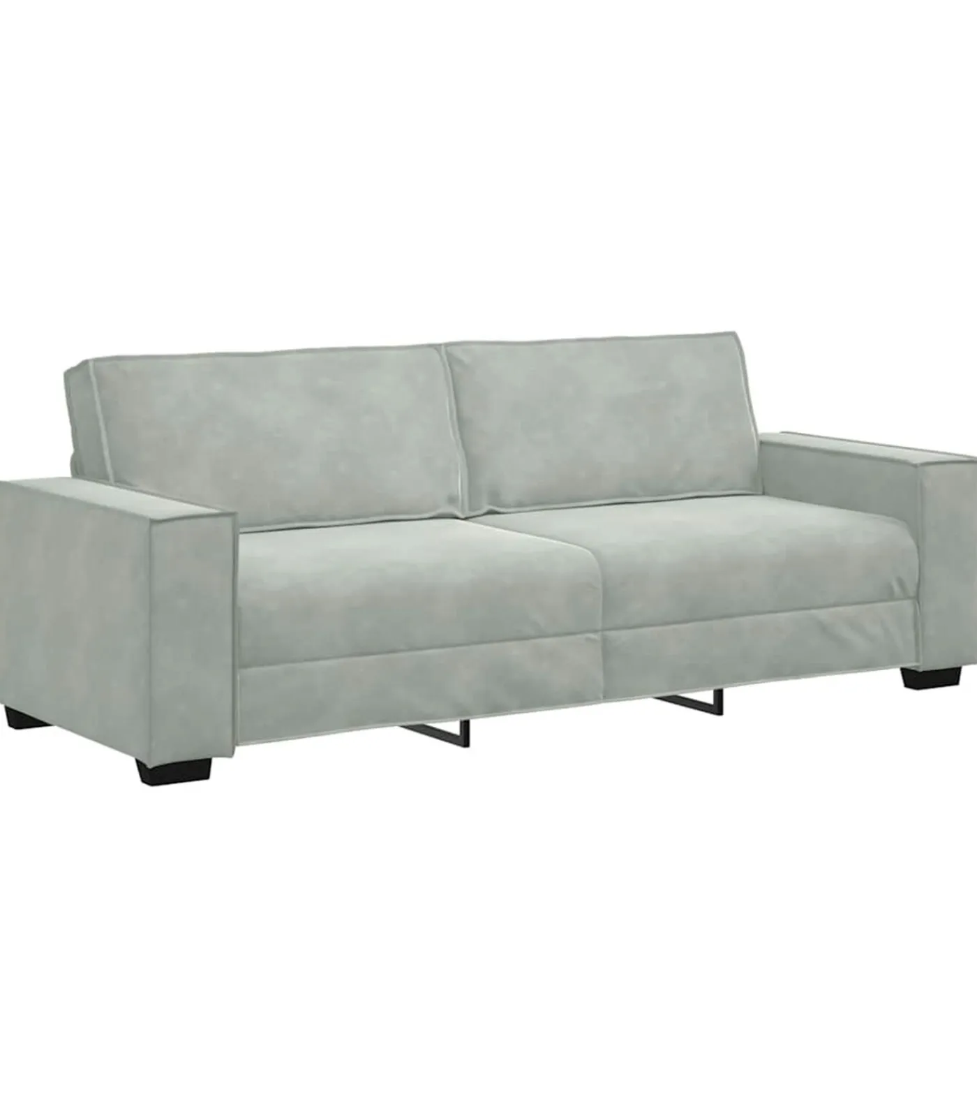 Clearance Driezitsbank 180 cm fluweel lichtgrijs Zetels