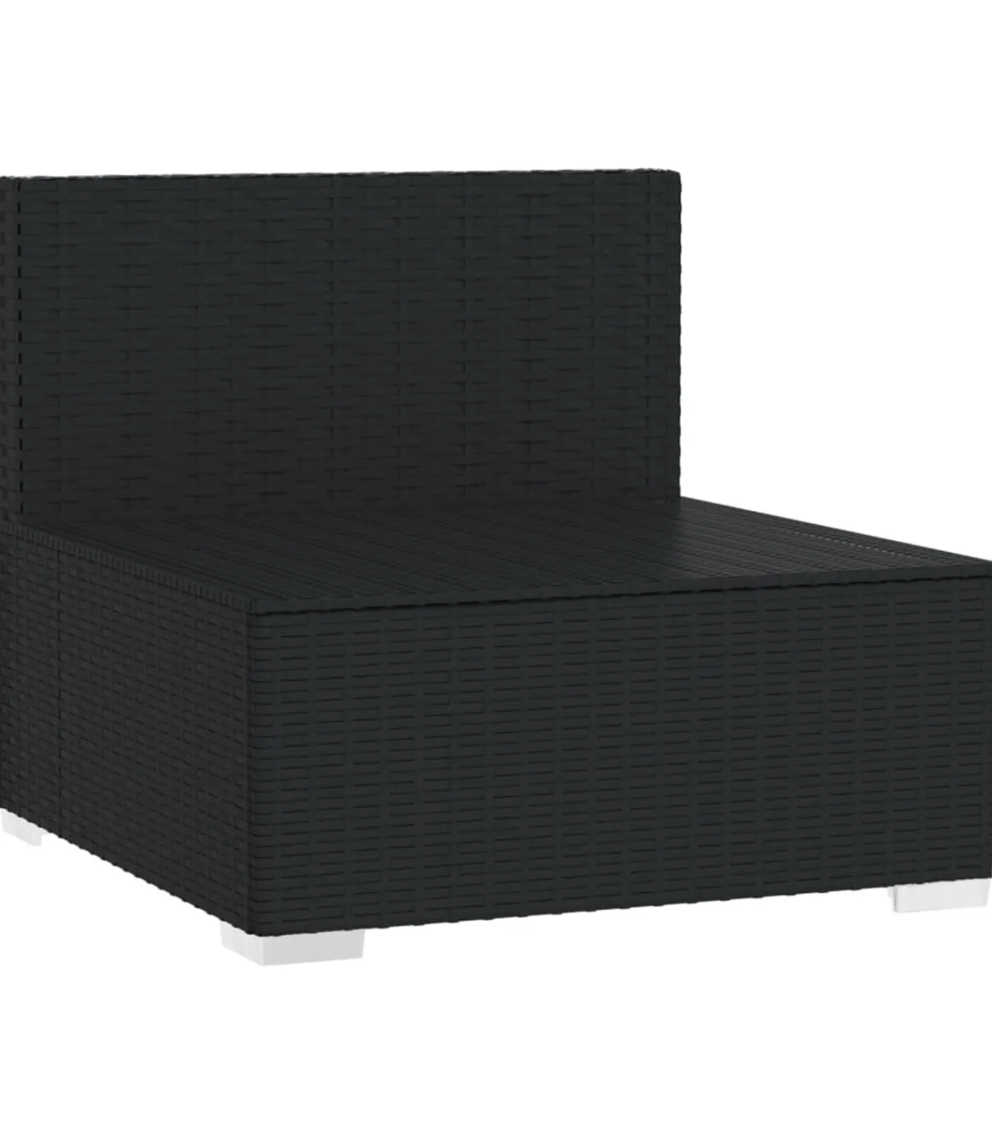 New Driezitsbank met kussens poly rattan zwart Tuinmeubelen