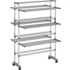 Hot Droogrek met wieltjes 89x64x129 cm aluminium Wassen & Strijken