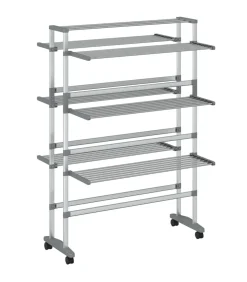 Hot Droogrek met wieltjes 89x64x129 cm aluminium Wassen & Strijken