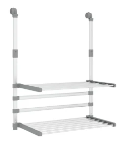 Outlet Droogrek voor balkon 54x25x42 cm aluminium Wassen & Strijken