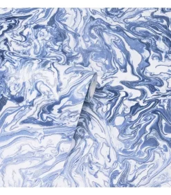 Discount Behang Liquid Marble blauw Decoratie