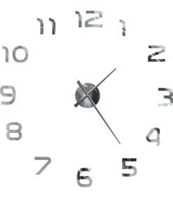 Sale 3D-wandklok 100 cm XXL modern zilverkleurig Klokken