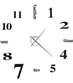 Hot 3D-wandklok 100 cm XXL modern zwart Klokken