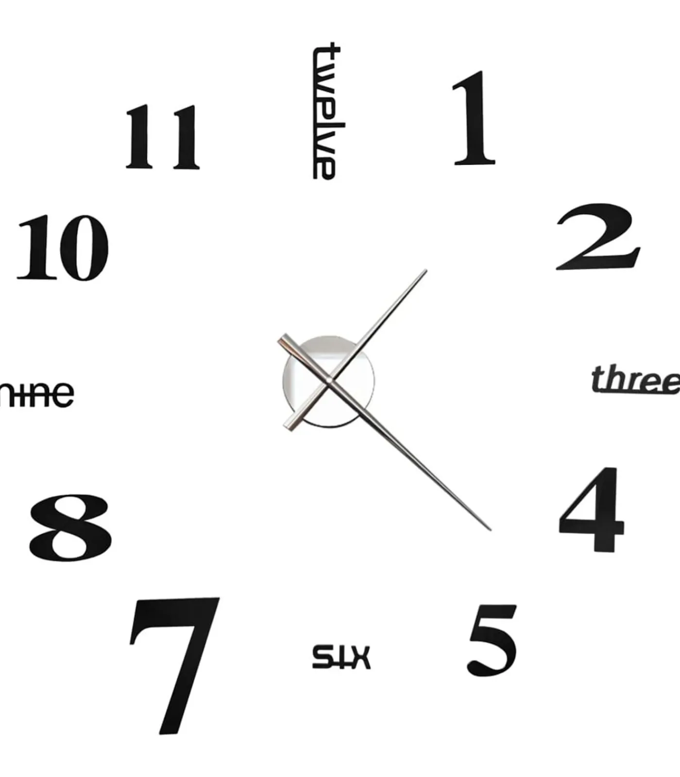 Hot 3D-wandklok 100 cm XXL modern zwart Klokken