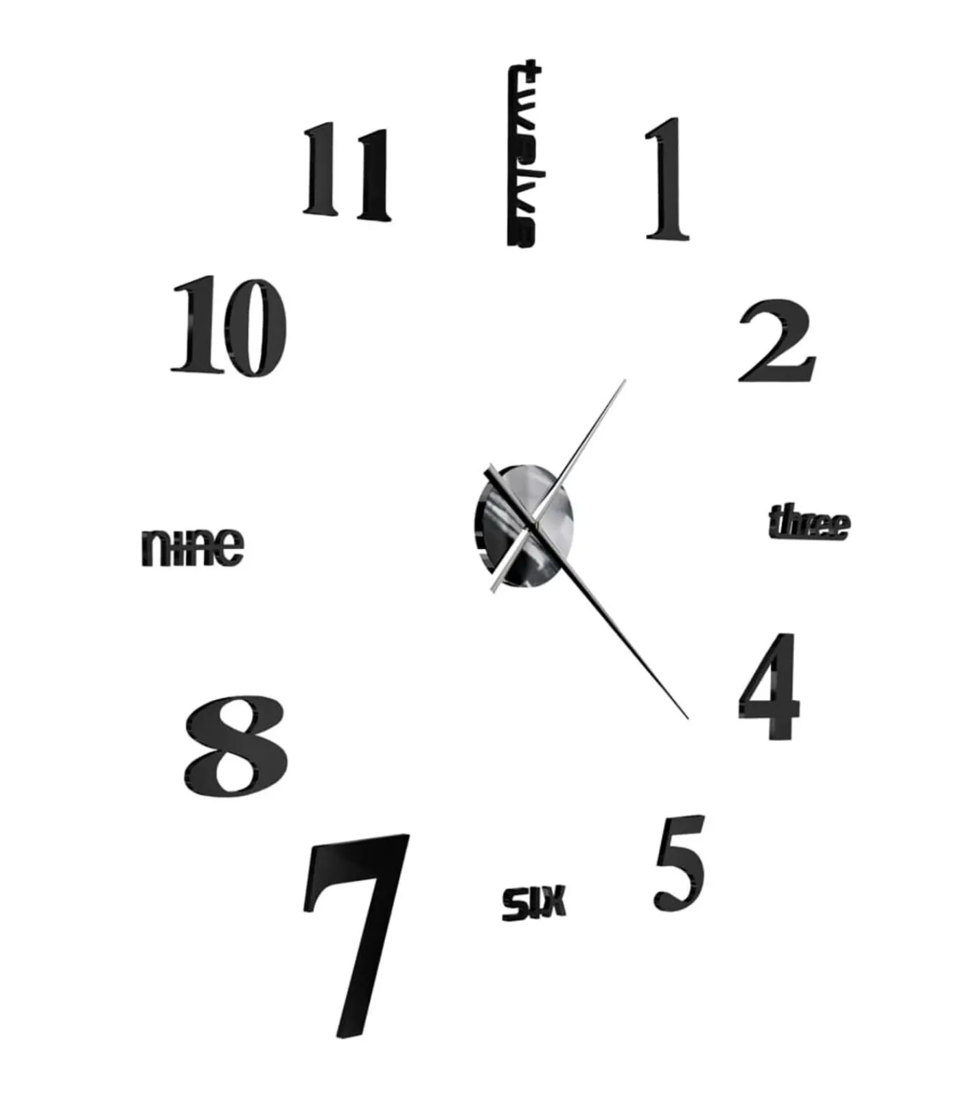 Hot 3D-wandklok 100 cm XXL modern zwart Klokken