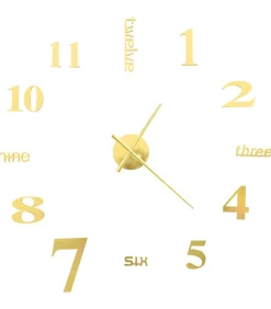 3D-wandklok 100 cm XXL modern goudkleurig Klokken