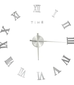 Clearance 3D-wandklok modern XXL 100 cm zilverkleurig Klokken