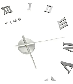 Clearance 3D-wandklok modern XXL 100 cm zilverkleurig Klokken