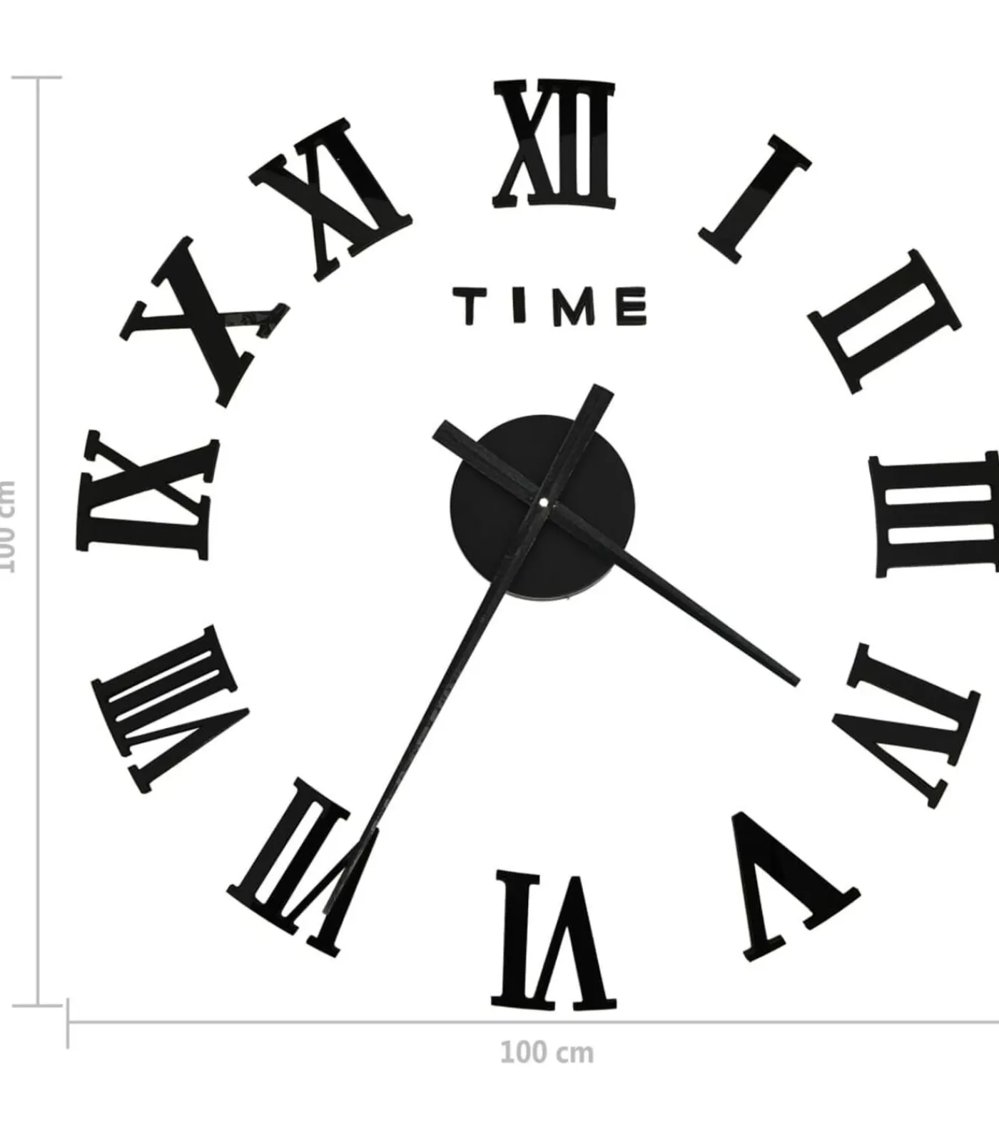 New 3D-wandklok modern XXL 100 cm zwart Klokken