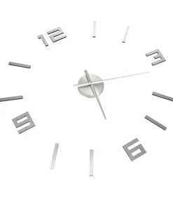 New 3D-wandklok modern XXL 100 cm zilverkleurig Klokken