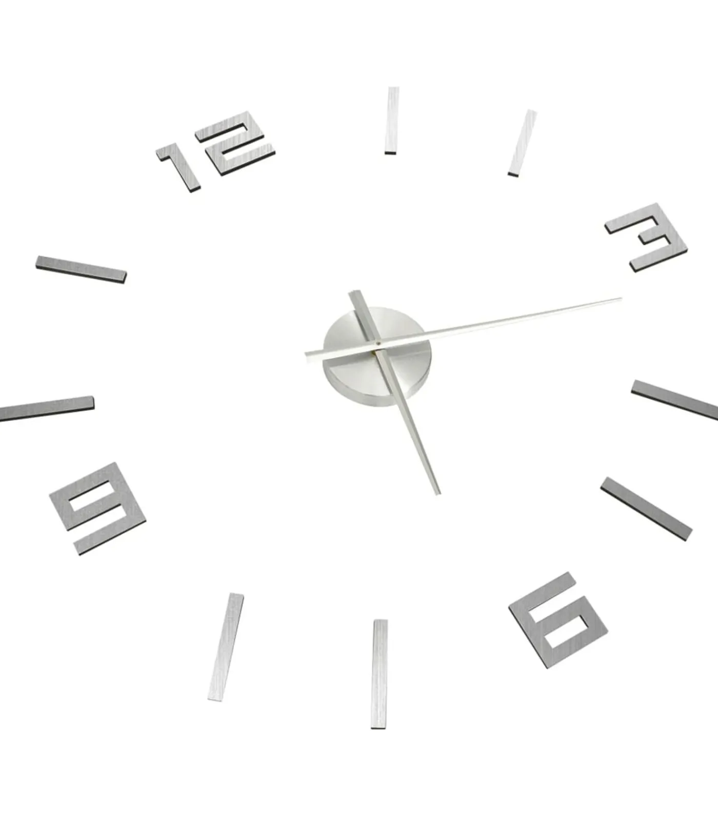 New 3D-wandklok modern XXL 100 cm zilverkleurig Klokken