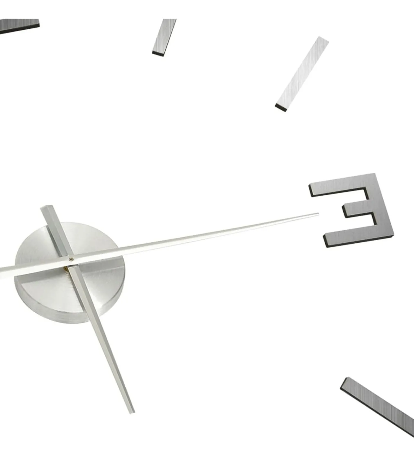 New 3D-wandklok modern XXL 100 cm zilverkleurig Klokken