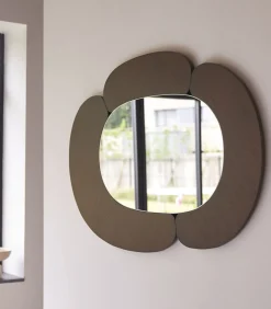 Outlet Eda - Ovale spiegel in donker mindihout 115 x 75 cm Spiegels