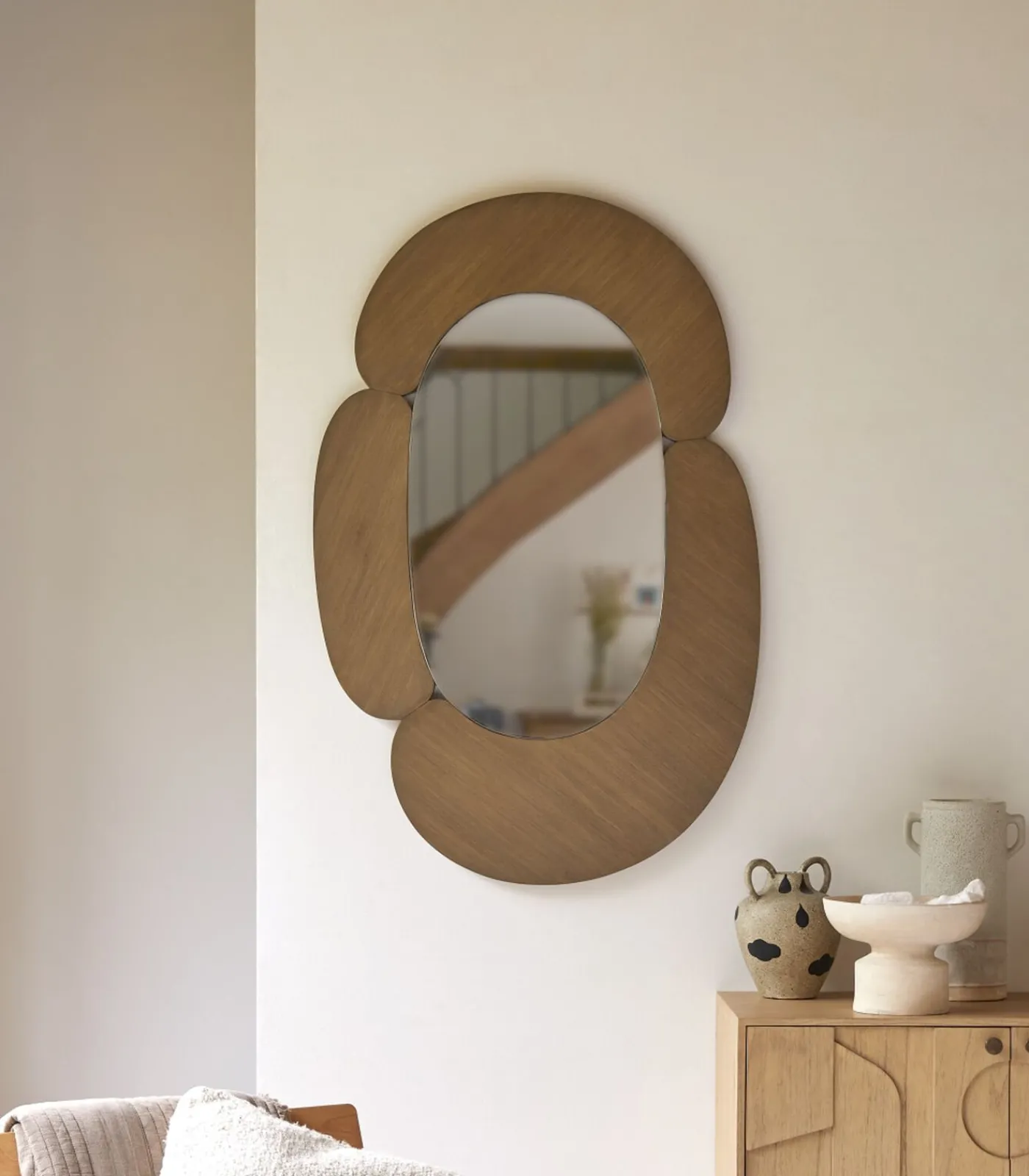 New Eda - Ovale spiegel in licht mindihout 75 x 115 cm Spiegels