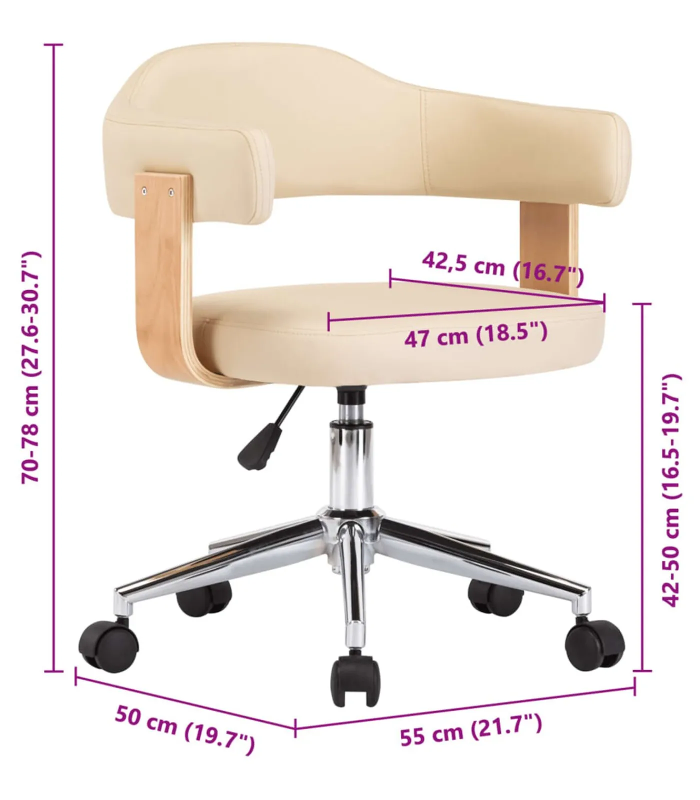 Sale Eetkamerstoelen 6 st draaibaar 6 st kunstleer crèmekleurig Stoelen