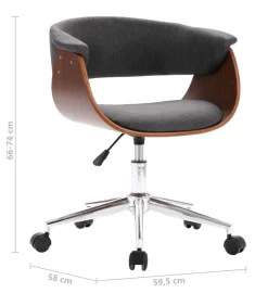 Sale Eetkamerstoelen 4 st draaibaar stof grijs Stoelen