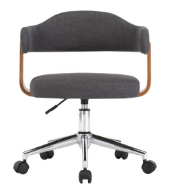 Clearance Eetkamerstoelen 2 st draaibaar gebogen hout en stof grijs Stoelen