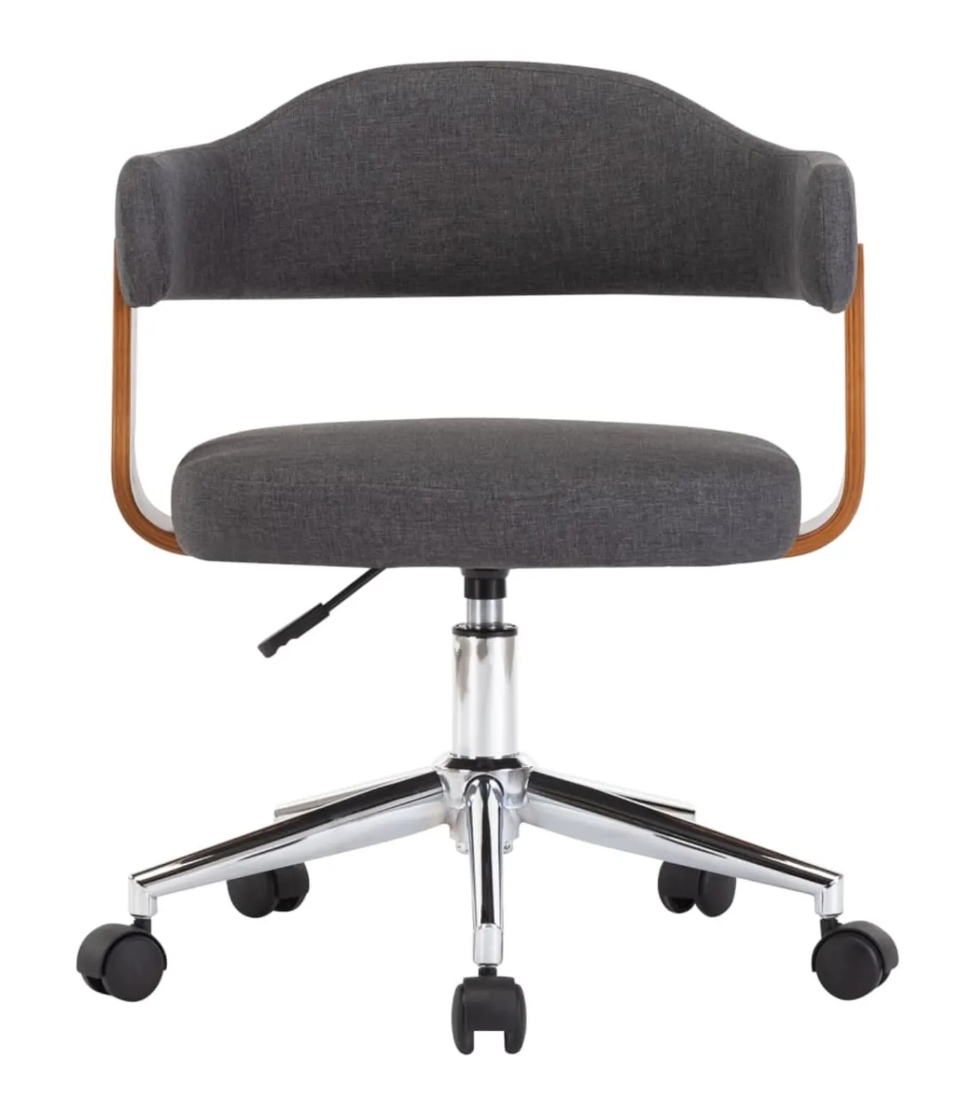 Clearance Eetkamerstoelen 2 st draaibaar gebogen hout en stof grijs Stoelen