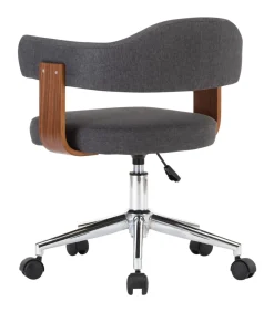 Clearance Eetkamerstoelen 2 st draaibaar gebogen hout en stof grijs Stoelen